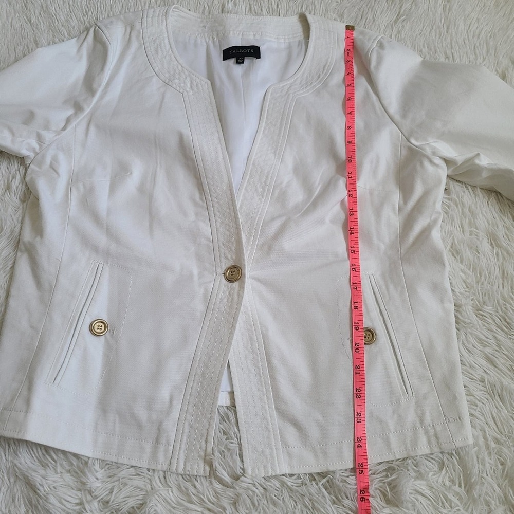 Talbots White Gold Button Blazer Size 20 - Picture 7 of 10